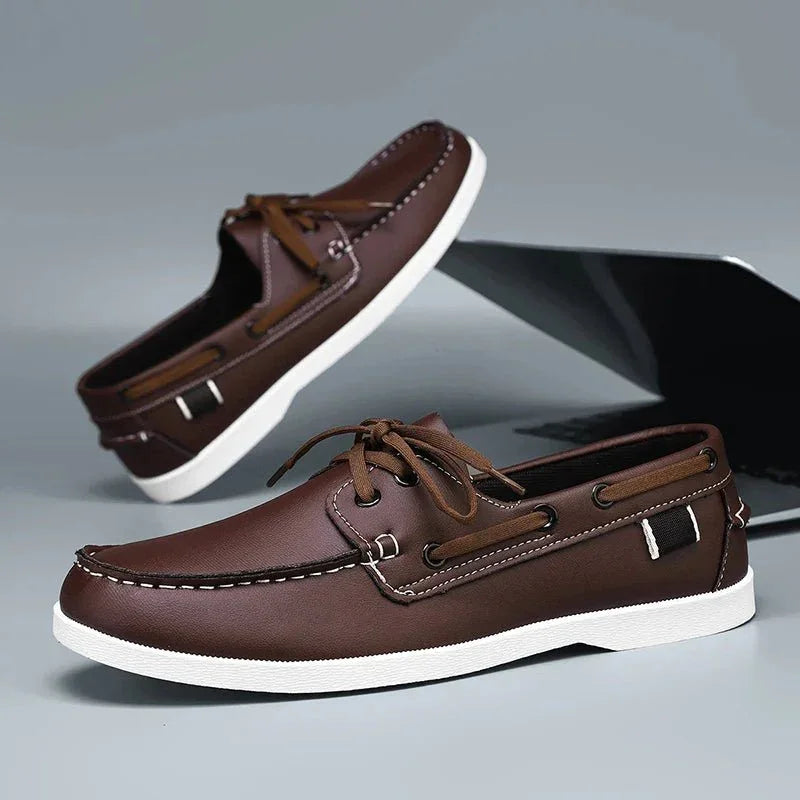 Mocasines de Lona para Hombre Estilo Slip-On con Suela de Goma y Puntera Redonda